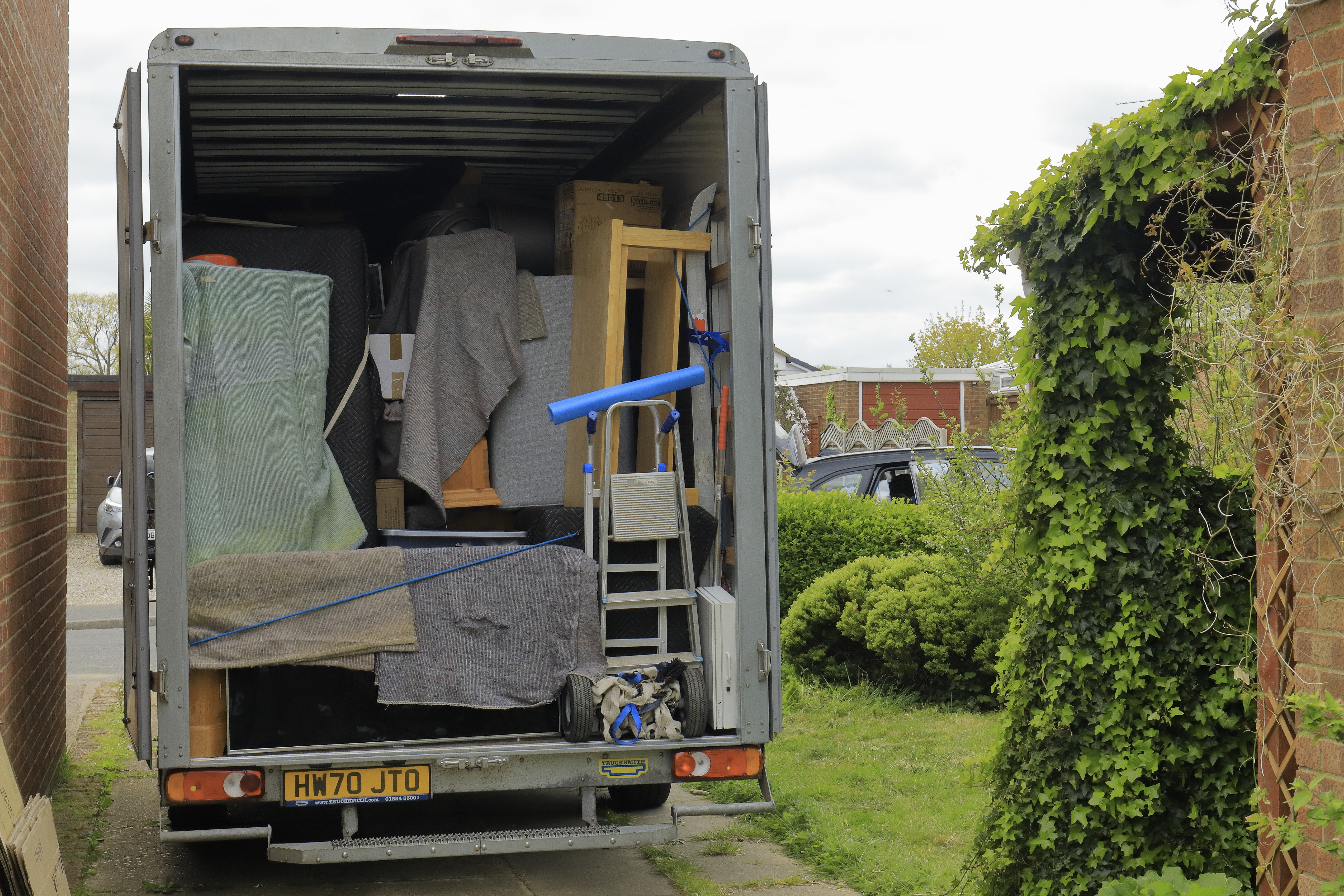 Fully loaded removal van ready for long distance